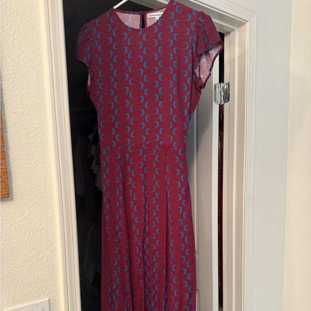Reformation Blue and Purple Maxi Dress